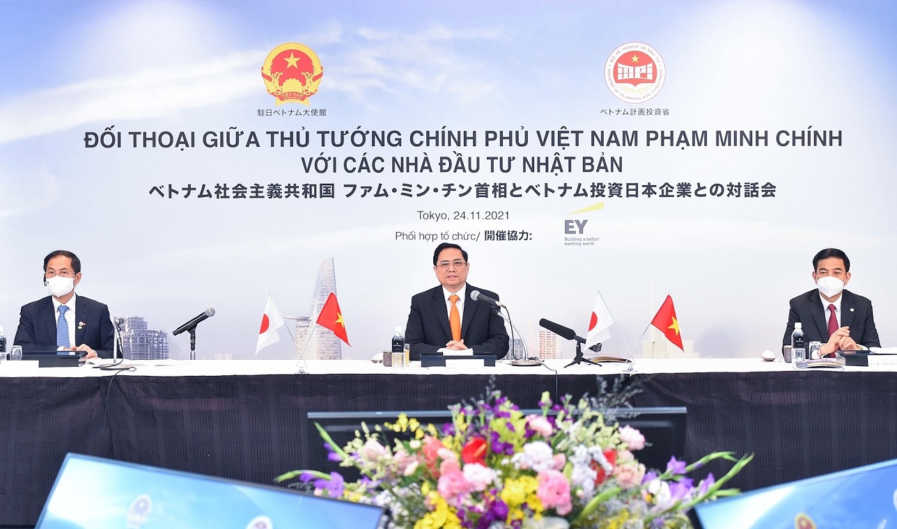 Thủ tướng Phạm Minh Chính đối thoại với các 6Pg88.con độc quyền mỗi ngày hàng đầu của Nhật Bản. Ảnh: VGP