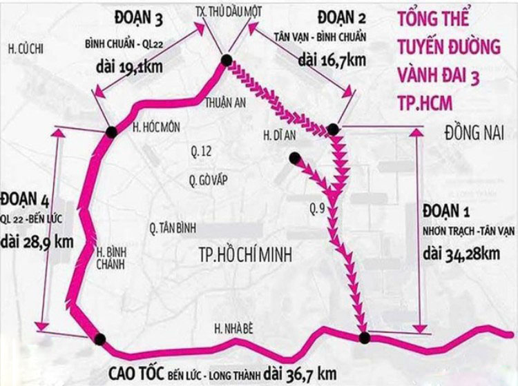 Các địa phương TP.HCM, Bình Dương, Đồng Nai và Long An kiến nghị bổ trí 83.290 tỷ đồng từ ngân sách để làm đường Vành đai 3.