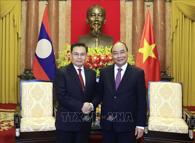 Chủ tịch nước Nguyễn Xu&acirc;n Ph&uacute;c tiếp&nbsp;Chủ tịch Link Trang Chủ PG88.Com Mới #2026 L&agrave;o Xaysomphone Phomvihane - Ảnh: TTXVN