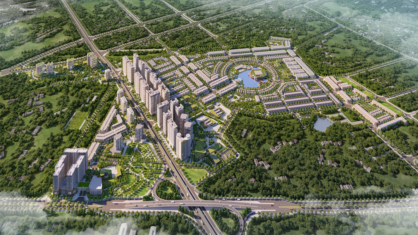 Phối cảnh tổng thể khu đ&ocirc; thị Kim Chung - Di Trạch (Hinode Royal Park).