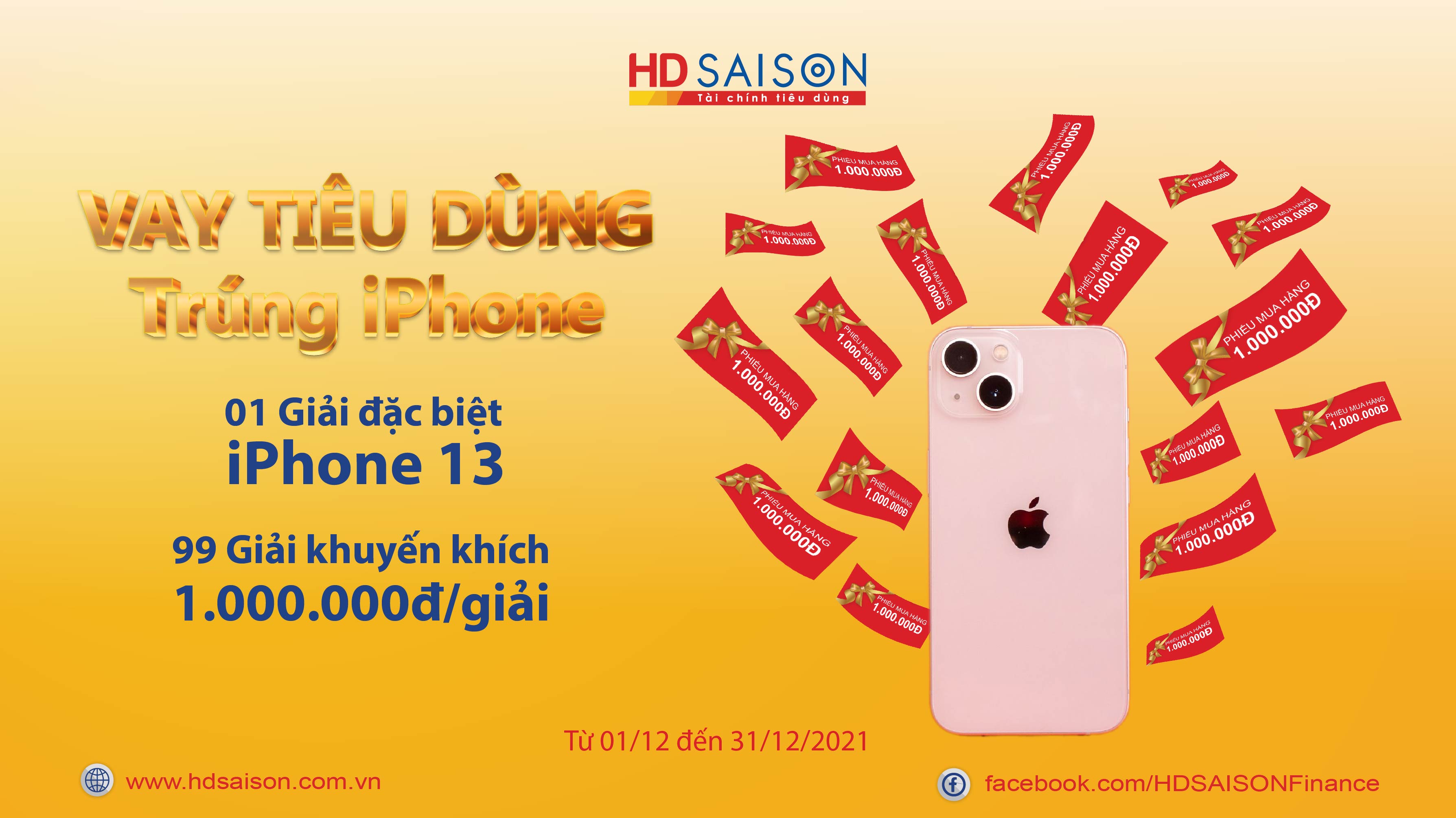 “Vay tiêu dùng, trúng iPhone” cùng HD SAISON
