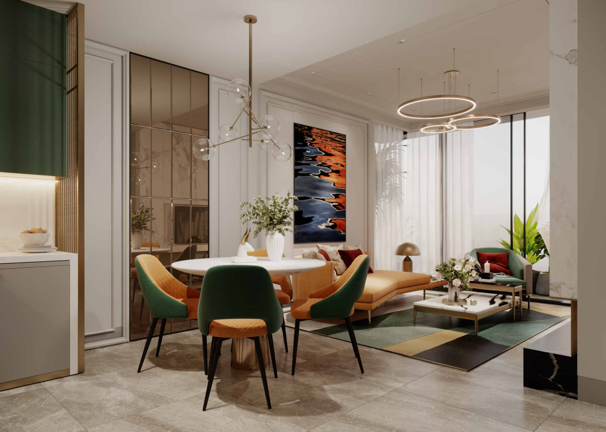 Không gian bên trong của căn hộ Vogue Condosuites.