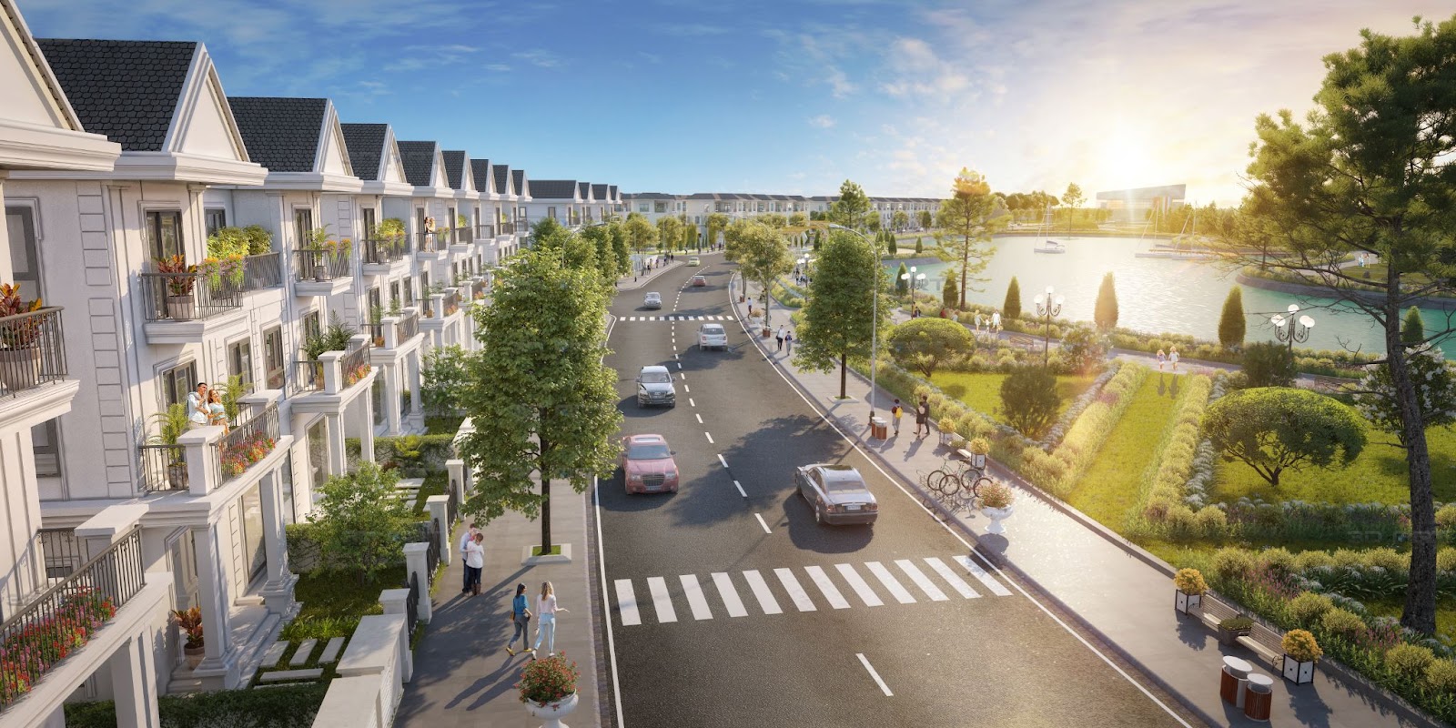 Geneva Villas được mệnh danh l&agrave; th&agrave;nh phố xanh thượng lưu b&ecirc;n hồ.