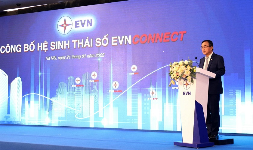 &Ocirc;ng Dương Quang Th&agrave;nh, Chủ tịch HĐTV EVN ph&aacute;t biểu tại lễ c&ocirc;ng bố.