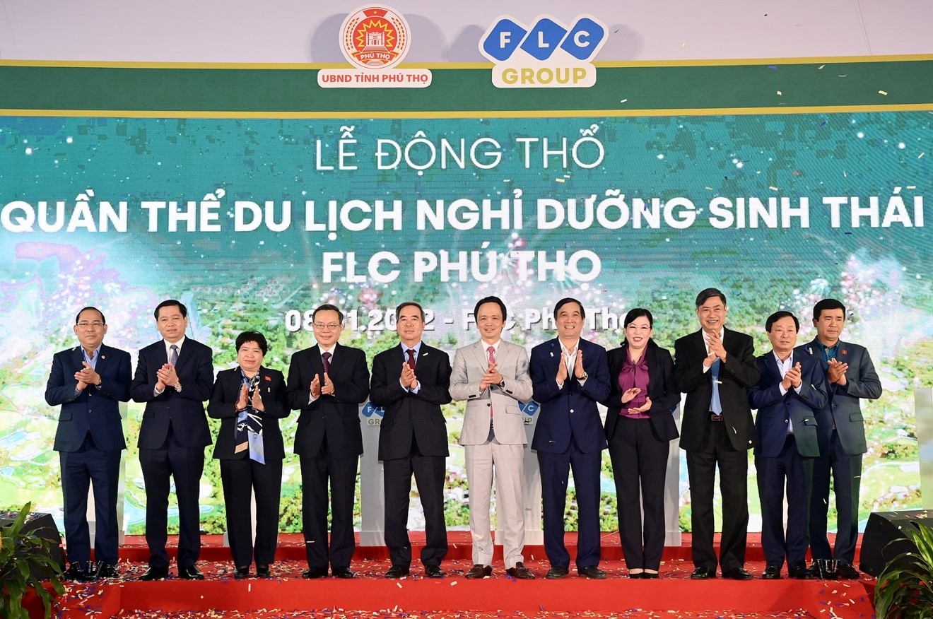 FLC vừa khởi c&ocirc;ng quần thể du lịch FLC Ph&uacute; Thọ ng&agrave;y 8/1 tại Việt Tr&igrave;.