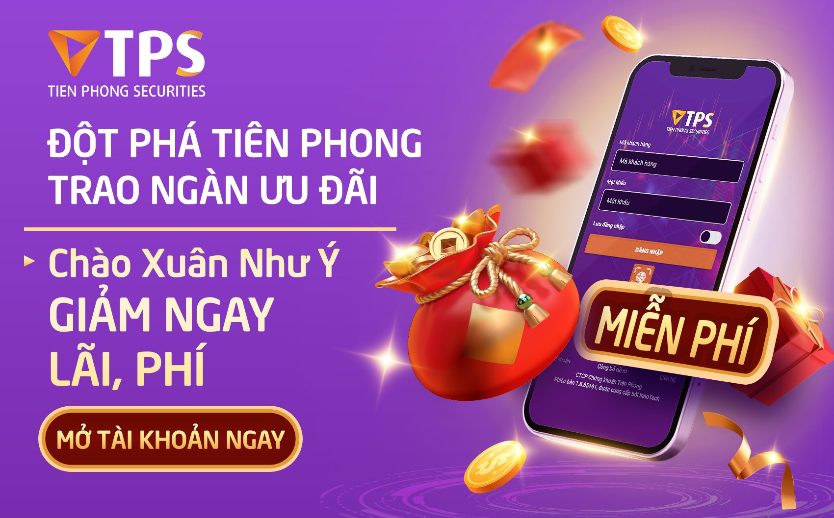 Nhiều ưu đãi hấp dẫn cho khách hàng mở mới tài khoản 6Pg88.com nhà cái qua eKYC và tham gia giao dịch tại TPS đầu Xuân 2022.
