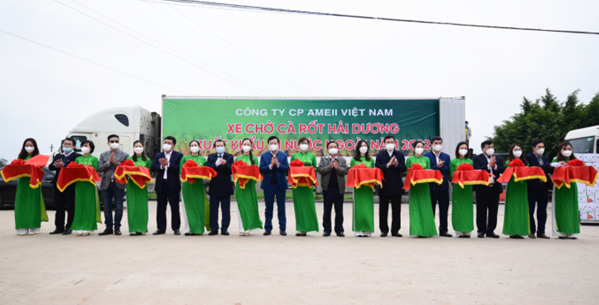 Bộ trưởng L&ecirc; Minh Hoan dự lễ Pg88vnd link khuyến  container c&agrave; rốt đầu ti&ecirc;n trong năm mới.
