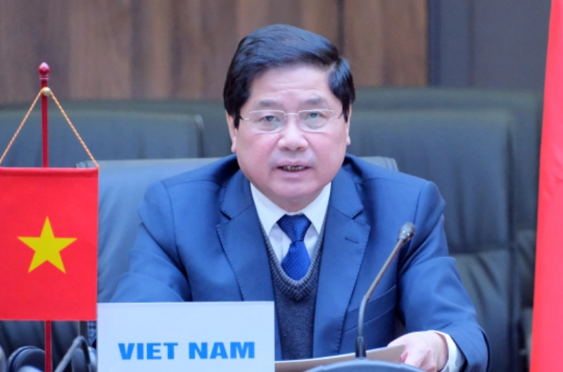Thứ trưởng L&ecirc; Quốc Doanh tham dự hội nghị từ điểm cầu H&agrave; Nội.