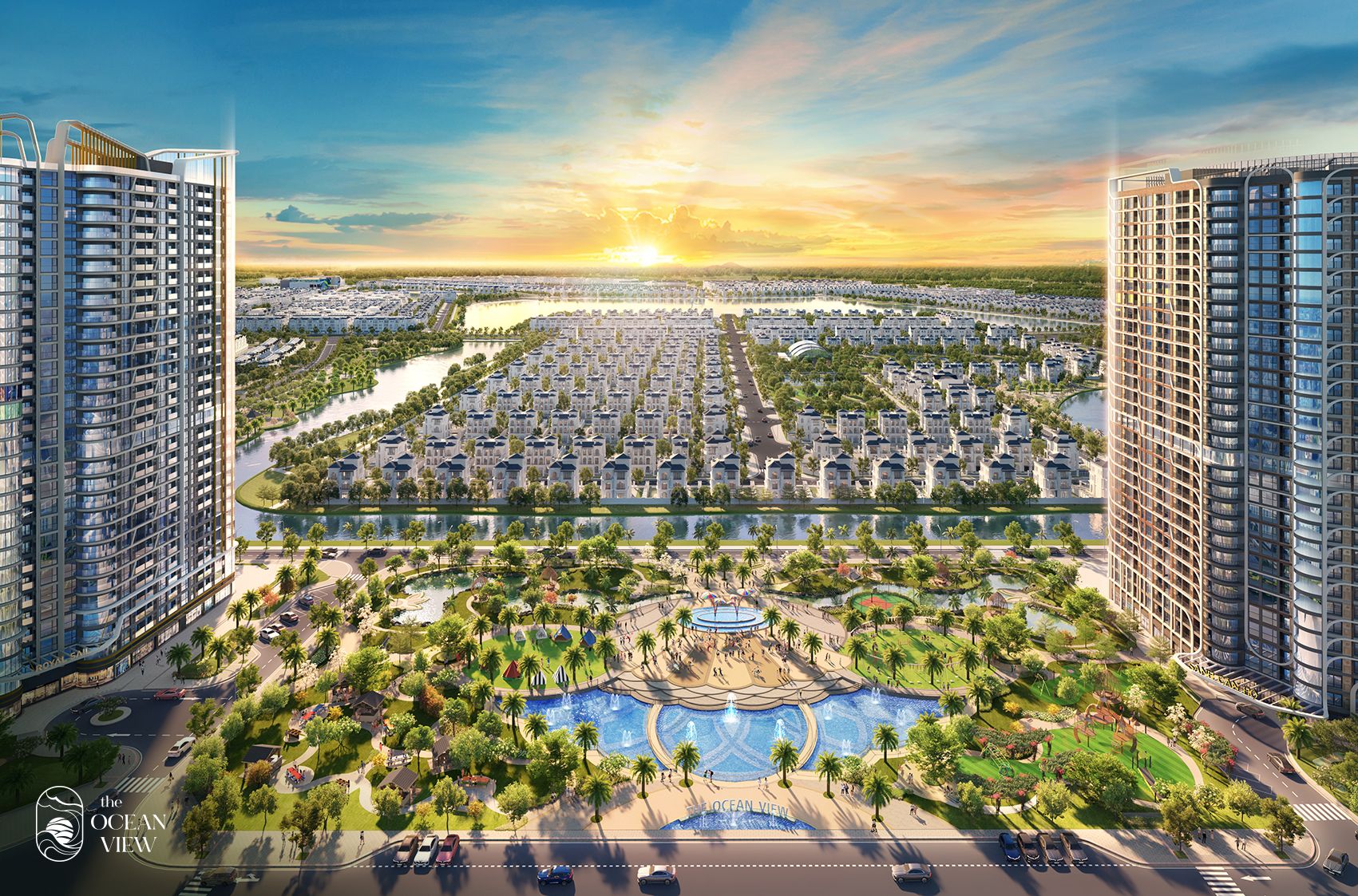 T&ograve;a P1 thuộc ph&acirc;n khu The Pavilion sở hữu tầm nh&igrave;n đắt gi&aacute; khi thu trọn quảng trường The Ocean View.