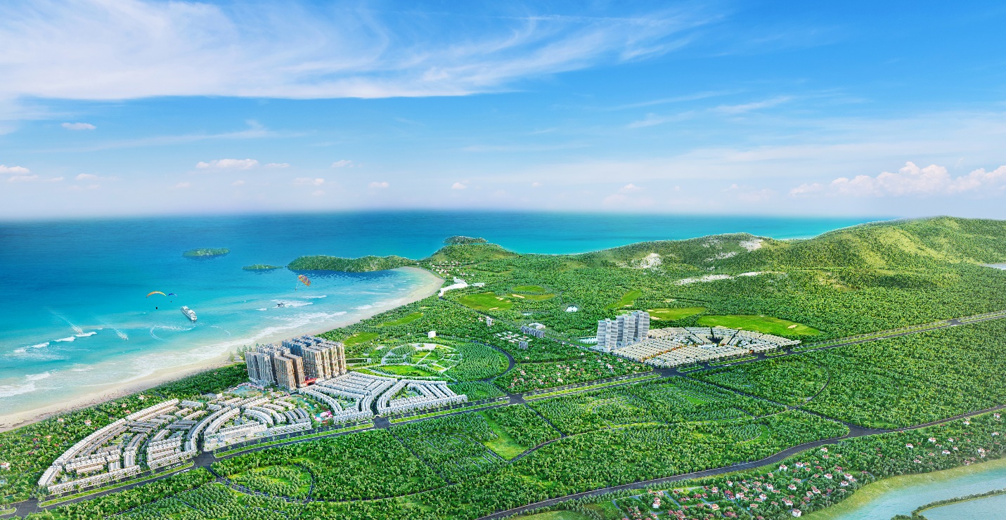 Với những t&iacute;n hiệu t&iacute;ch cực về ng&agrave;nh du lịch, thị trường bất động sản Quy Nhơn đang trở n&ecirc;n s&ocirc;i động hơn (H&igrave;nh phối cảnh dự &aacute;n Nhơn Hội New City).