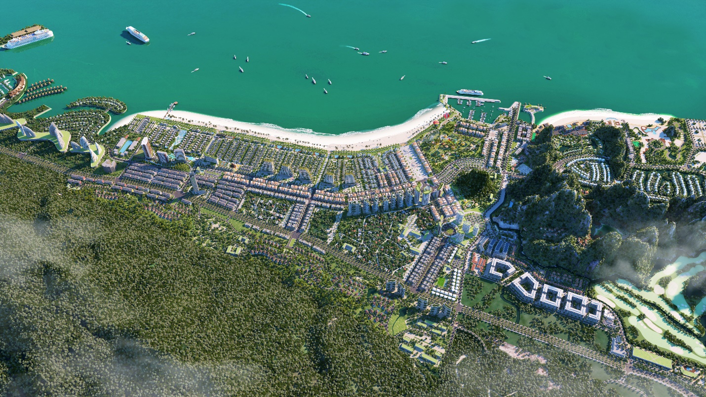 Sonasea Vân Đồn Harbor City - 1 trong những Link Trang Chủ PG88.Com Mới #2026 có quy mô lớn tạo tiếng vang tại Vân Đồn thời gian qua (Ảnh phối cảnh).