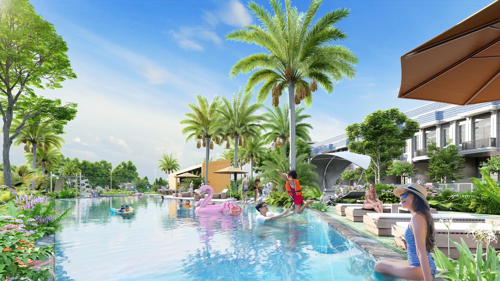 Hồ bơi bốn m&ugrave;a Spring Pool &ndash; một trong những tiện &iacute;ch trong Tổ hợp thể thao Champion của dự &aacute;n The Diamond City.