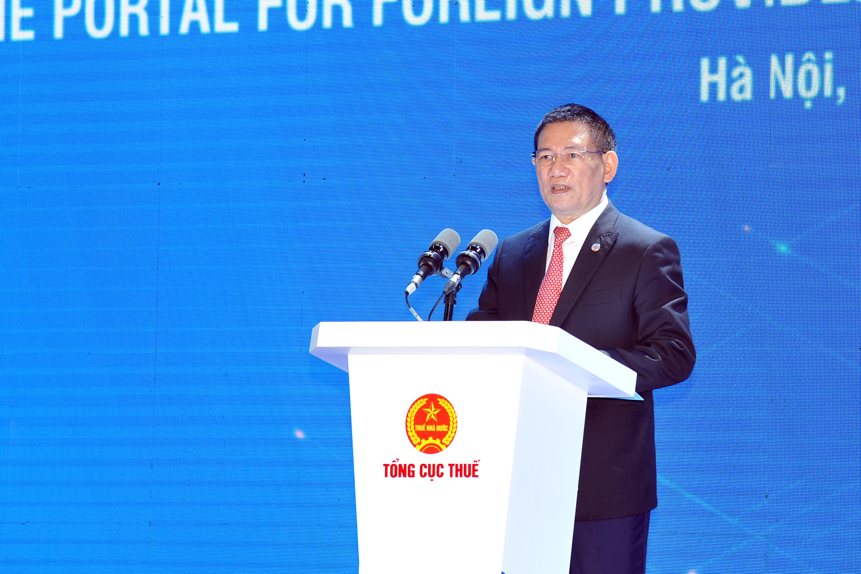 Bộ trưởng Bộ T&agrave;i ch&iacute;nh Hồ Đức Phớc ph&aacute;t biểu ch&agrave;o mừng v&agrave; chỉ đạo hội nghị.