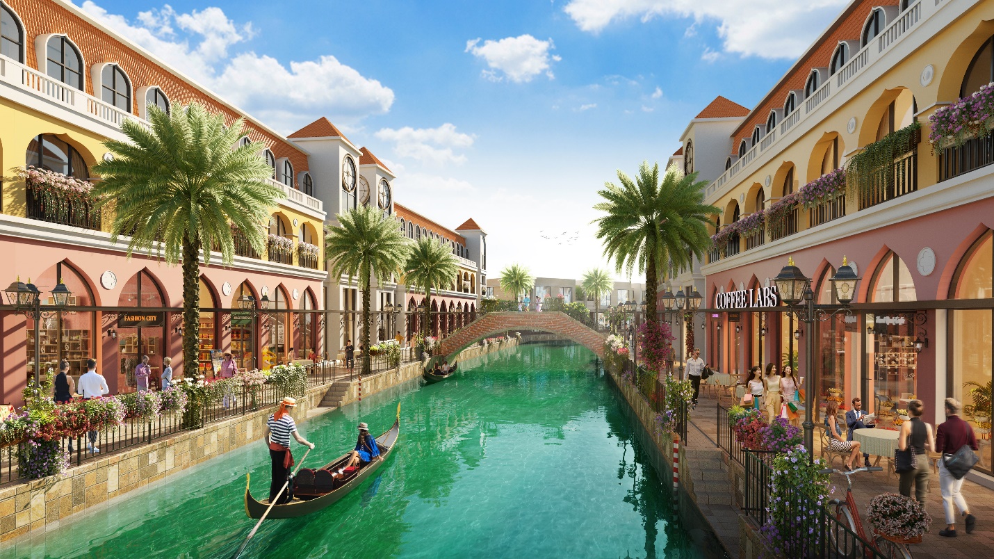 Hệ mặt nước rộng khắp mang lại cho chủ nh&acirc;n Venezia Beach cuộc sống thư th&aacute;i mỗi ng&agrave;y (Ảnh phối cảnh dự &aacute;n).