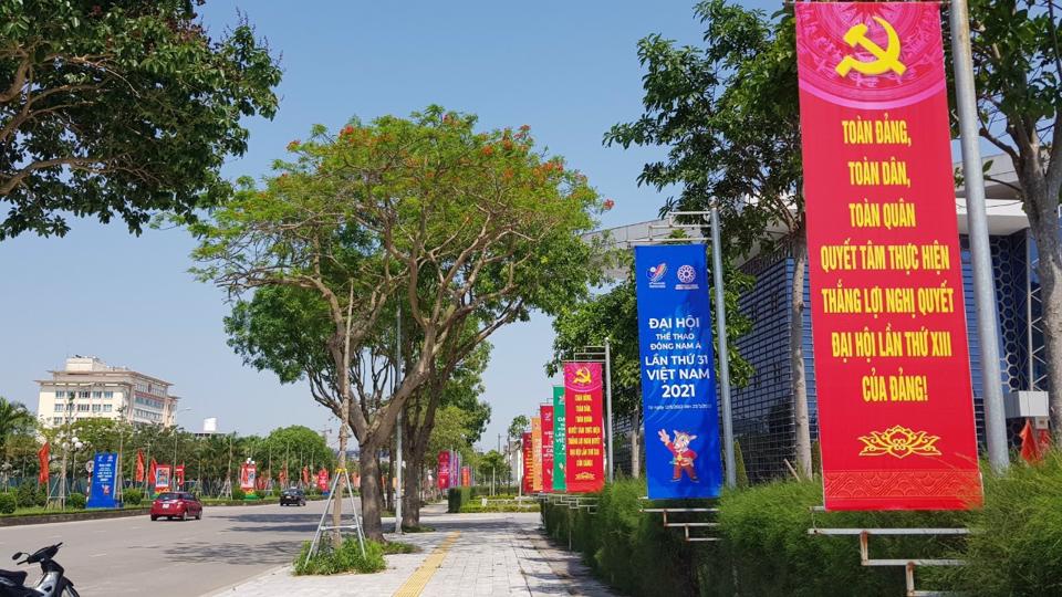 Đường phố Hải Dương được trang hoàng để chào mừng  SEA Games 31. Ảnh - PG88 ⭐ Link trang chủ số 1 nhà cái PG88 com casino slot đô thị. 