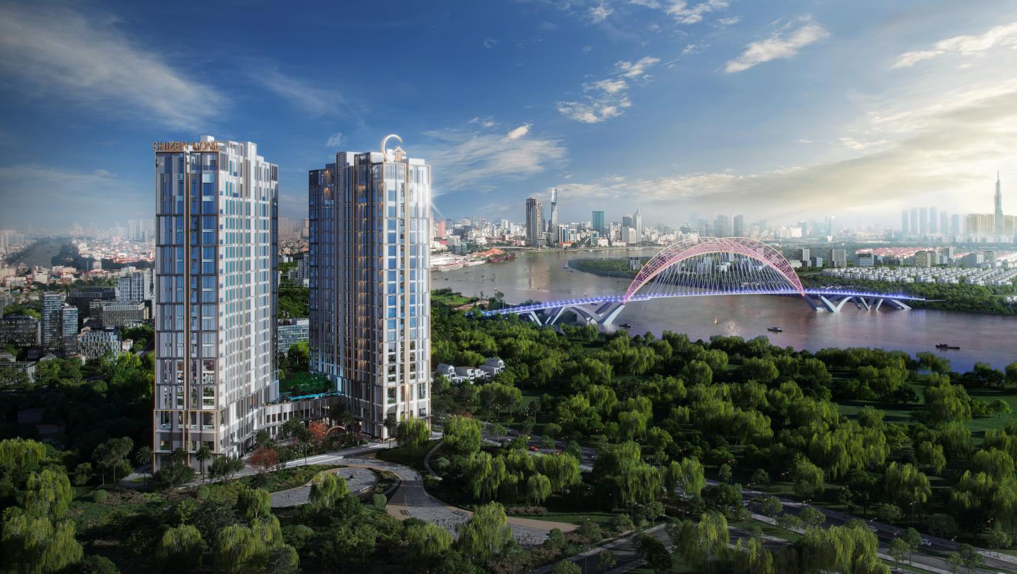 Shizen Home l&agrave; dự &aacute;n duy nhất tr&ecirc;n cung đường Bến Ngh&eacute;, ven s&ocirc;ng quận 7, liền kề cầu Thủ Thi&ecirc;m 4.