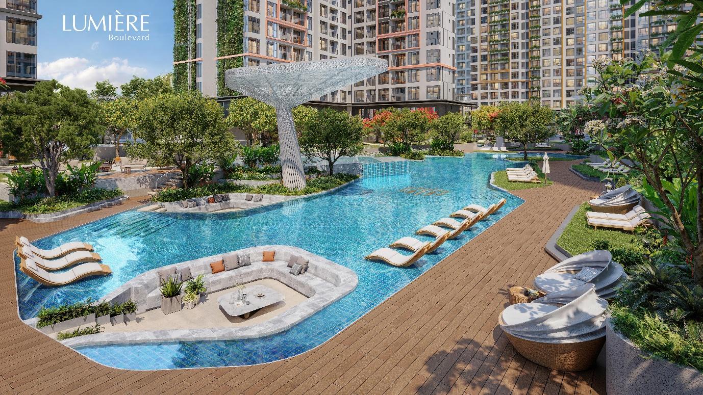 Hệ thống tiện &iacute;ch gi&uacute;p n&acirc;ng cao sức khỏe v&agrave; tinh thần cho cư d&acirc;n tại Lumi&egrave;re Boulevard.