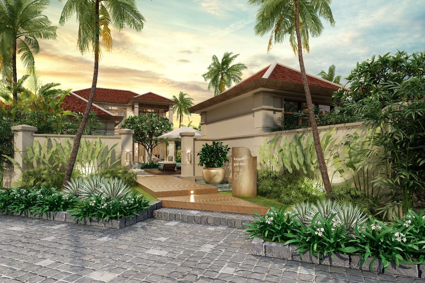 Kh&ocirc;ng gian xanh với mật độ c&acirc;y xanh mặt nước cao l&agrave; điểm đặc trưng thu h&uacute;t của Fusion Resort & Villas Đ&agrave; Nẵng.