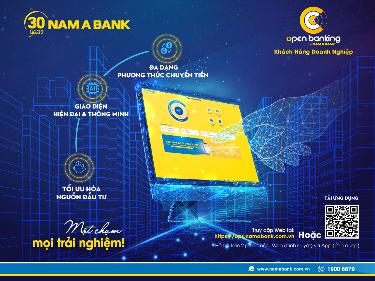 Open Banking phiên bản 2.0 dành cho khách hàng 6Pg88.con độc quyền mỗi ngày của Nam A Bank.