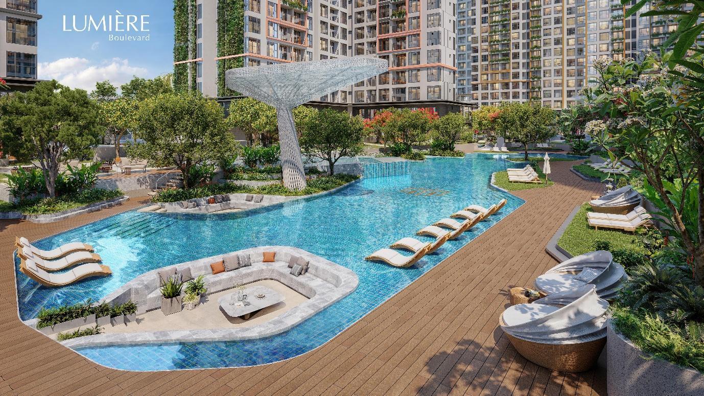 Hệ thống tiện &iacute;ch gi&uacute;p n&acirc;ng cao sức khỏe v&agrave; tinh thần cho cư d&acirc;n tại Lumi&egrave;re Boulevard.