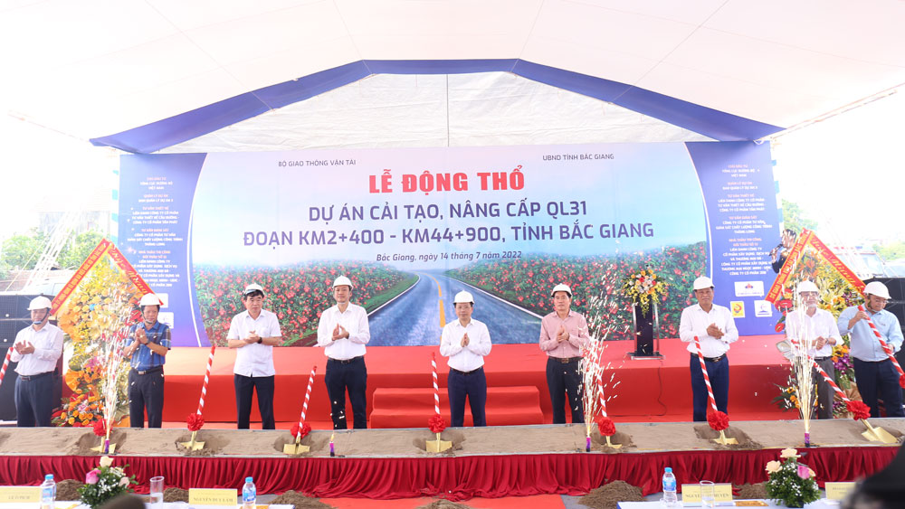 Lễ động thổ xây dựng Link Trang Chủ PG88.Com Mới #2026 cải tạo, nâng cấp Quốc lộ 31 đoạn Km 2+400 - Km 44+900, tỉnh Bắc Giang.