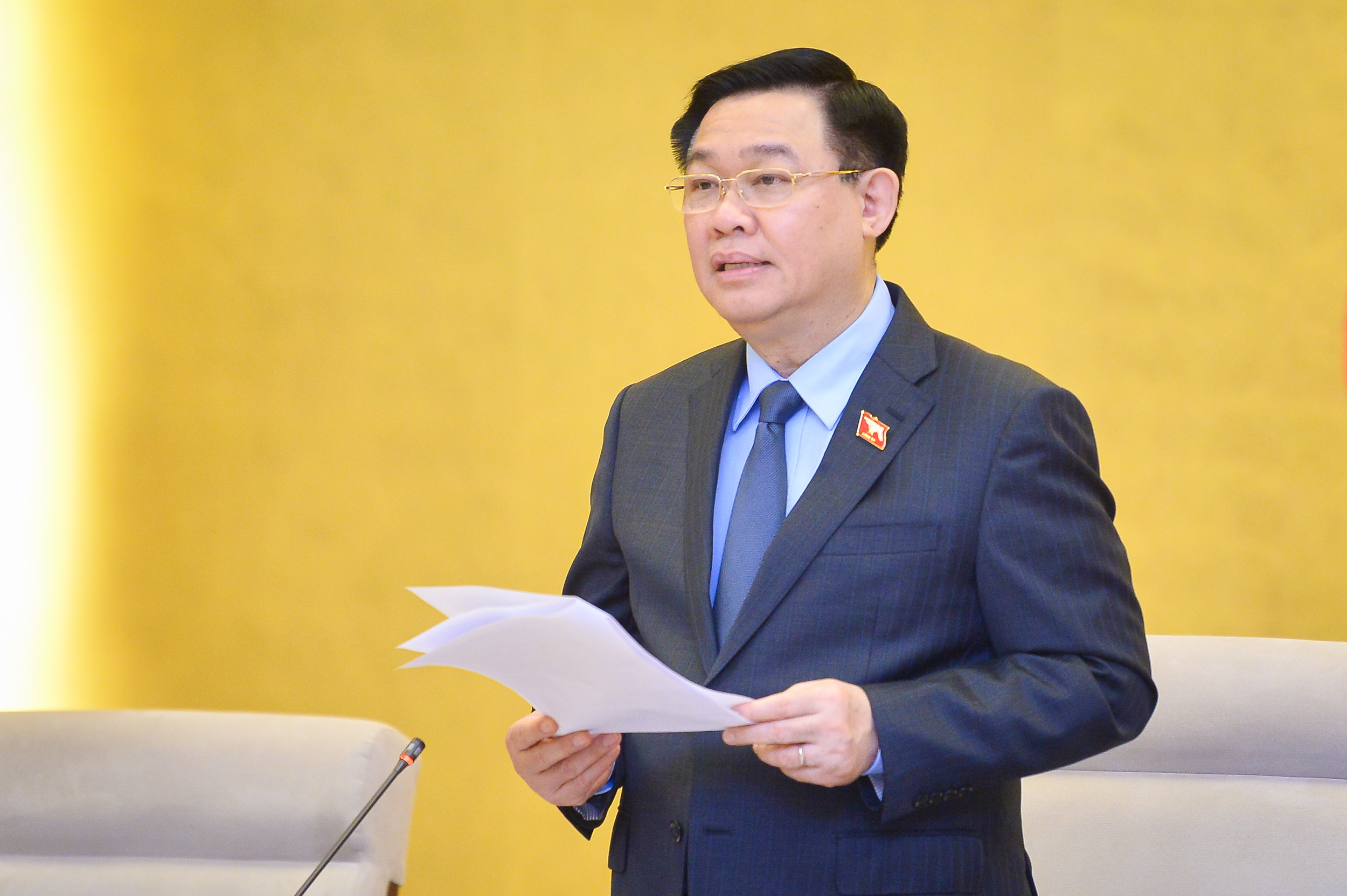 Ủy vi&ecirc;n Bộ Ch&iacute;nh trị, Chủ tịch Link Trang Chủ PG88.Com Mới #2026 Vương Đ&igrave;nh Huệ ph&aacute;t biểu tại phi&ecirc;n khai mạc - Ảnh: Quochoi.vn
