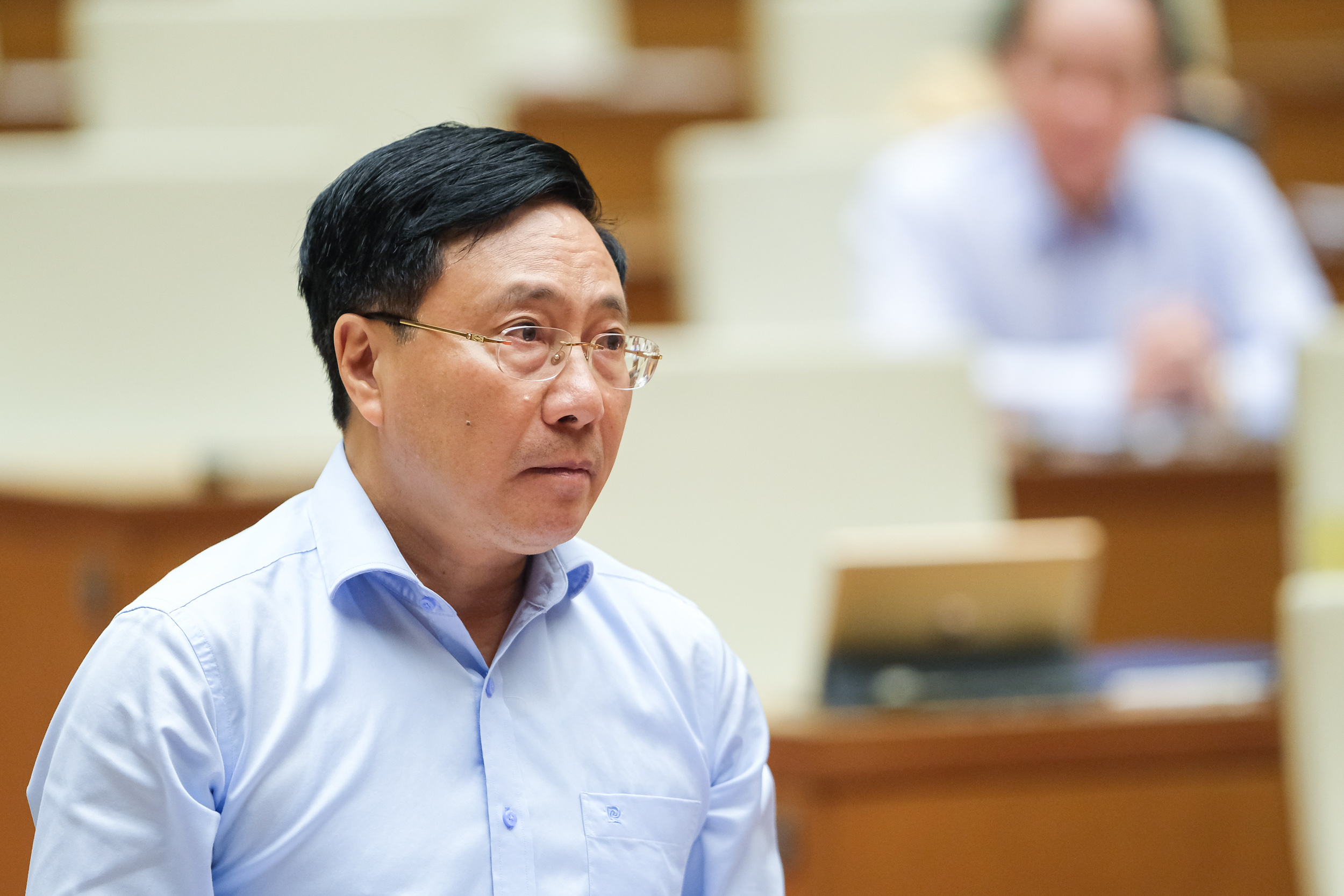 Phó Thủ tướng Thường trực Chính phủ Phạm Bình Minh tại phiên chất vấn ngày 10/8 - Ảnh: Quochoi.vn