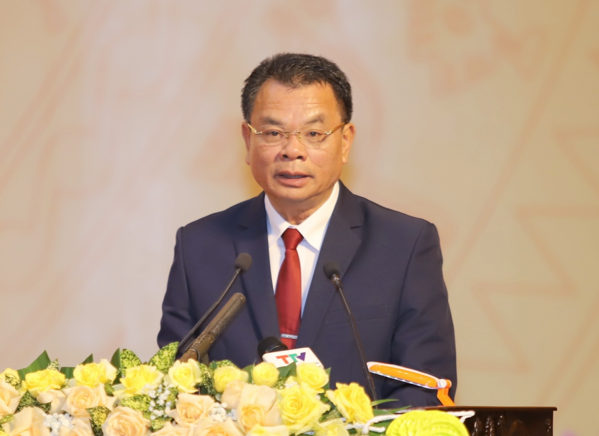 B&iacute; thư Tỉnh ủy Hủa Phăn Văn Xay Pheng Xum Ma ph&aacute;t biểu tại Lễ Kỷ niệm&nbsp;60 quan hệ Việt L&agrave;o.