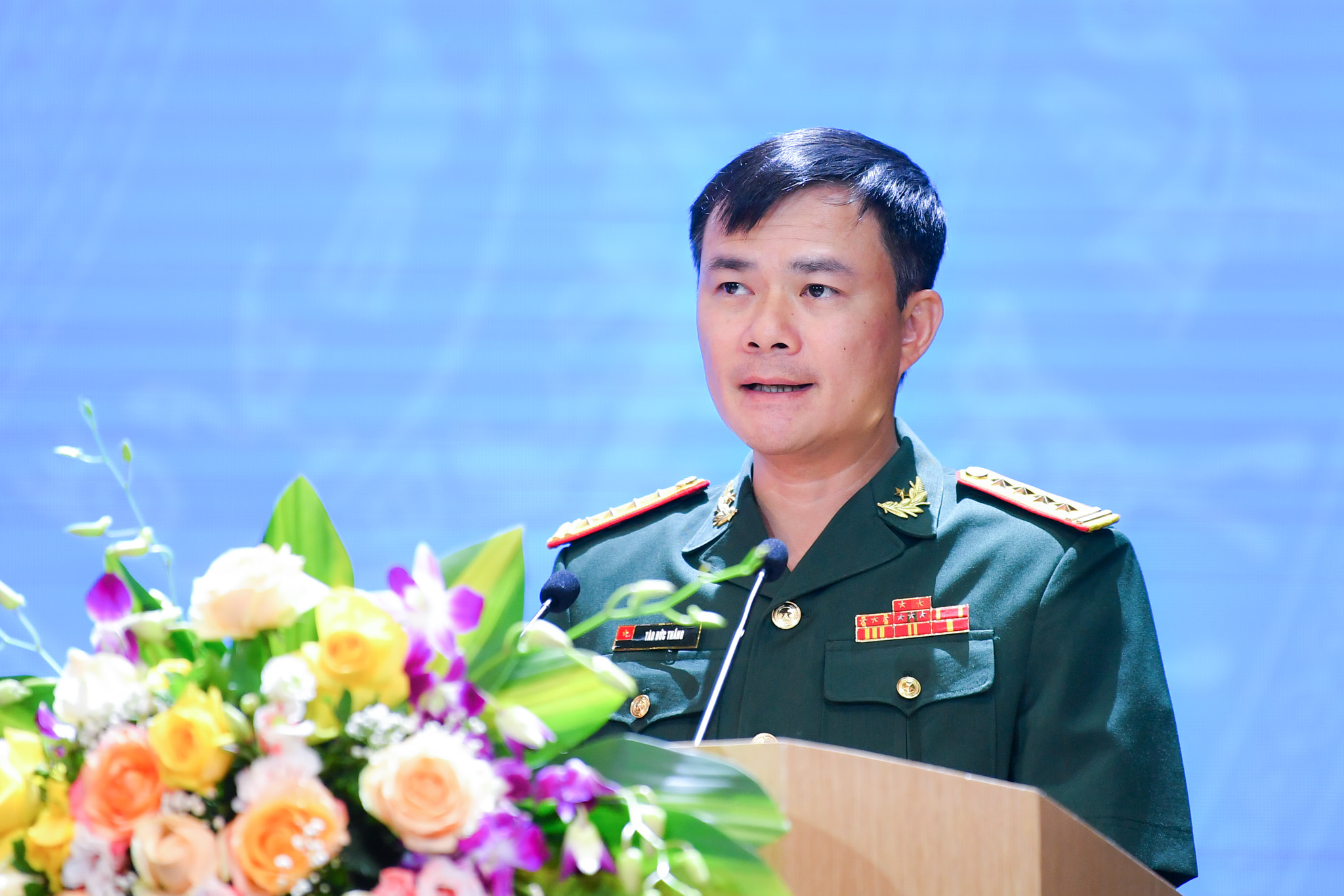 Chủ tịch ki&ecirc;m Tổng gi&aacute;m đốc Viettel T&agrave;o Đức Thắng ph&aacute;t biểu tại Đại hội Đo&agrave;n thanh ni&ecirc;n.