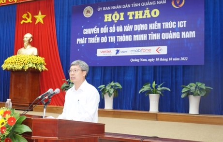 Ông Hồ Quang Bửu, Phó Chủ tịch UBND tỉnh Quảng Nam phát biểu tại Hội thảo