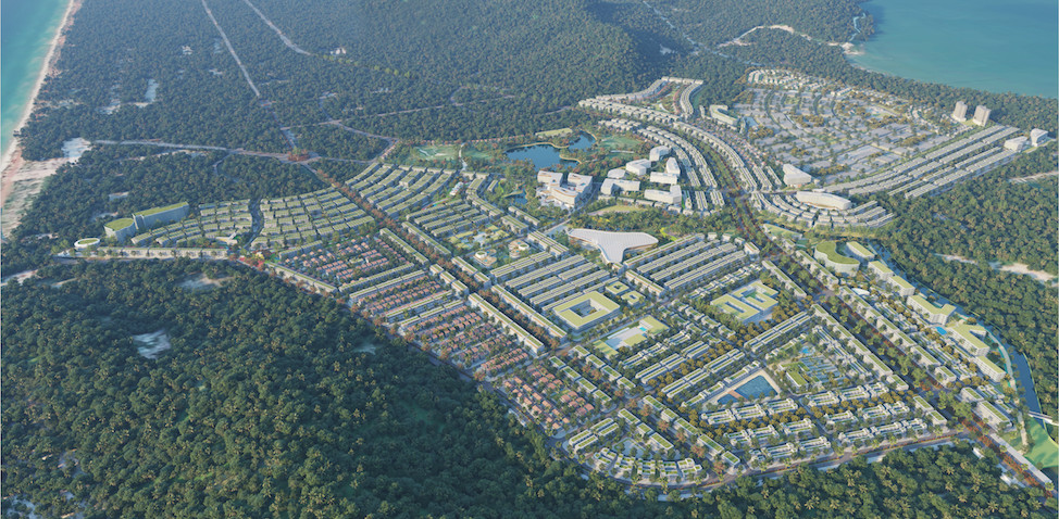 Quy hoạch tổng thể của Meyhomes Capital Phú Quốc với trục 6Pg88.com hơn 1000 trò chơi hấp dẫn huyết mạch của Phú Quốc - Ảnh minh họa.
