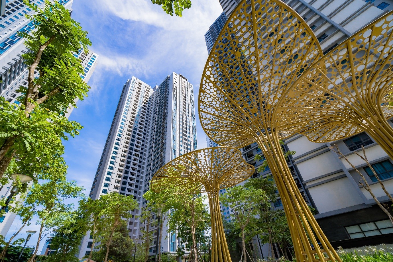 Kh&ocirc;ng gian xanh m&aacute;t tại TNR Goldmark City.