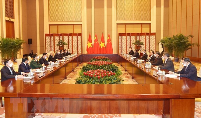 To&agrave;n cảnh buổi hội kiến - Ảnh: TTXVN