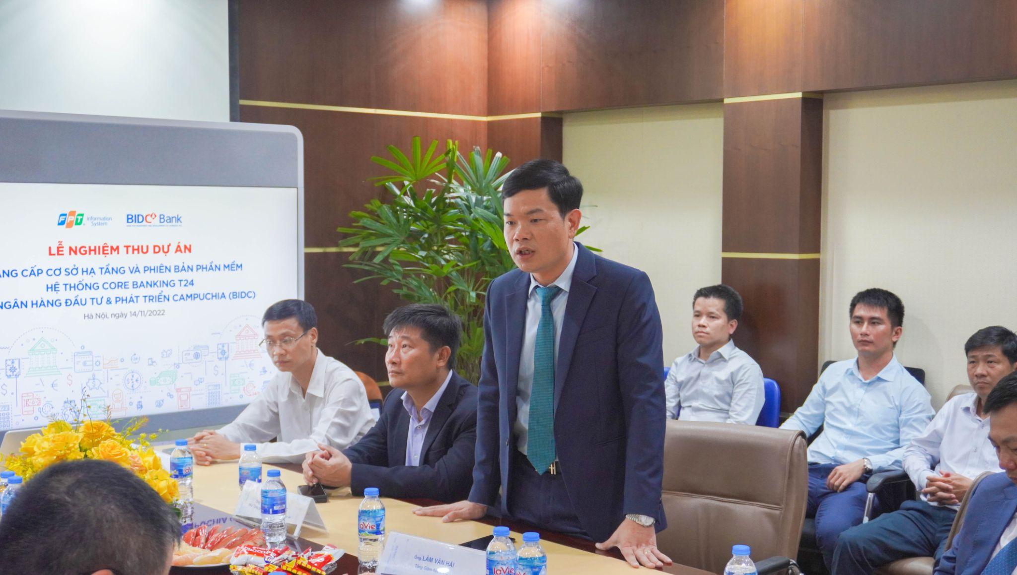&Ocirc;ng L&acirc;m Văn Hải - Tổng gi&aacute;m đốc BIDC khẳng định hệ thống Core Banking mới g&oacute;p phần quan trọng trong chiến lược PG88 Uy Tín Số 1 Việt Nam của c&ocirc;ng ty.