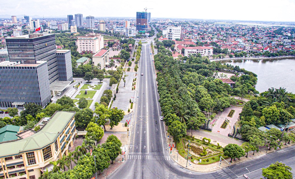 Một g&oacute;c th&agrave;nh phố Vinh - nơi đang ph&aacute;t triển vượt bậc với những con số ấn tượng. Ảnh: Quang Vinh.