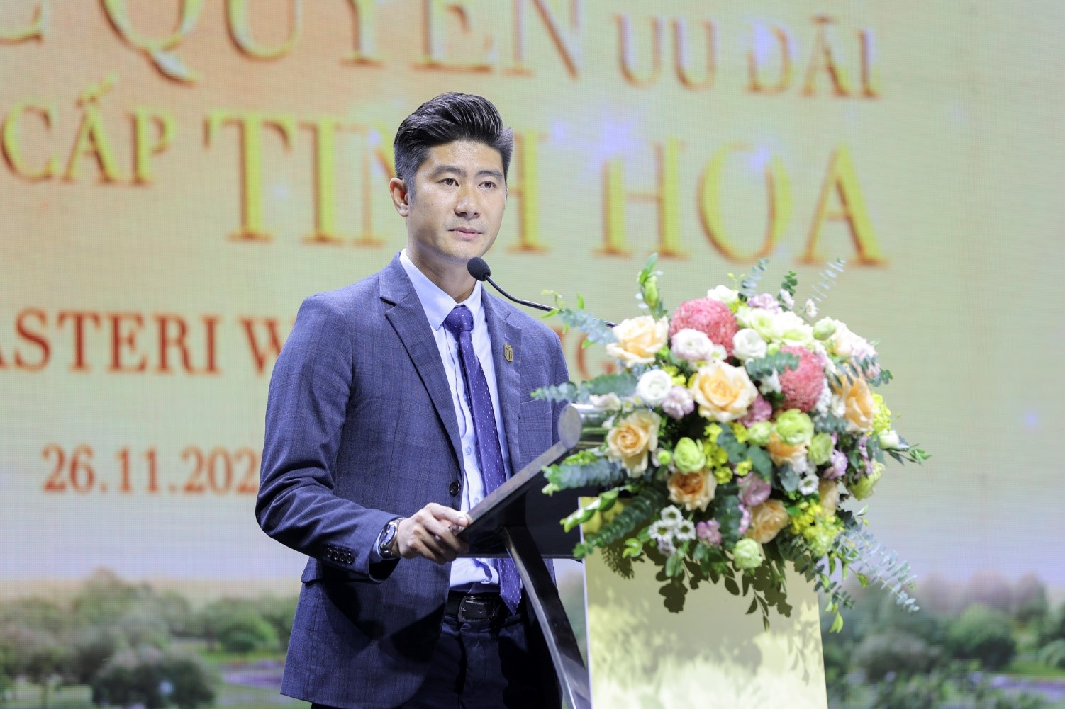 &Ocirc;ng Đỗ Trung Dũng - Gi&aacute;m đốc Quản l&yacute; Đại l&yacute;, đại diện Masterise Homes ph&aacute;t biểu tại sự kiện.