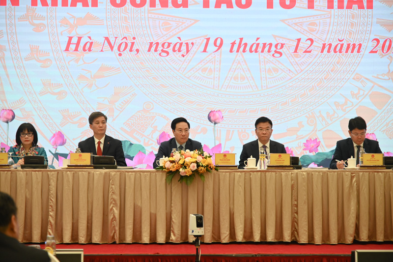Ph&oacute; Thủ tướng Thường trực Ch&iacute;nh phủ Phạm B&igrave;nh Minh (ảnh giữa) v&agrave;&nbsp;L&atilde;nh đạo Bộ Tư ph&aacute;p. Ảnh: Bộ Tư ph&aacute;p.