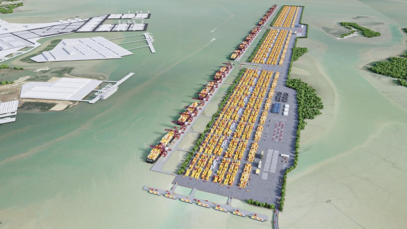 Phối cảnh dự kiến cảng container trung chuyển quốc tế tại Cần Giờ, TP.HCM.