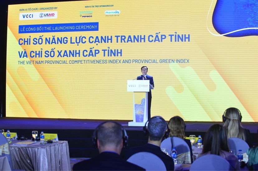 &Ocirc;ng Phạm Tấn C&ocirc;ng, Chủ tịch VCCI ph&aacute;t biểu tại buổi lễ c&ocirc;ng bố ng&agrave;y 11/04/2023.