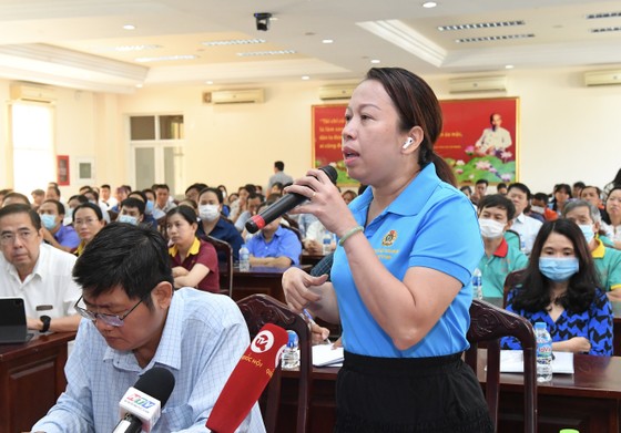 B&agrave; Vũ Thế V&acirc;n, Chủ tịch C&ocirc;ng đo&agrave;n c&aacute;c KCX-CN TP.HCM. Ảnh: VD.&nbsp;