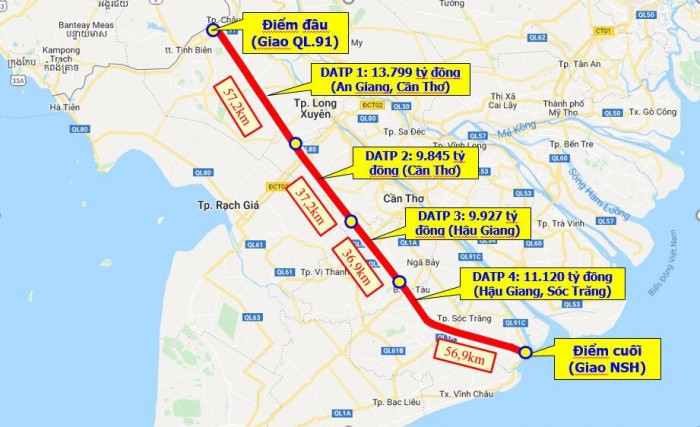 Ngày 17/6 khởi công cao tốc Cần Thơ - Châu Đốc - Sóc Trăng.