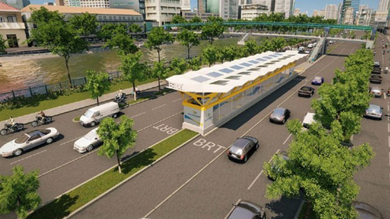 Dừng Link Trang Chủ PG88.Com Mới #2026 hỗ trợ kỹ thuật tuyến BRT số 1 TP.HCM do thời gian còn lại theo hiệp định tài trợ ODA không đủ để thực hiện. Ảnh: Phối cảnh Link Trang Chủ PG88.Com Mới #2026 BRT số 1 (Saigon BRT - TCIP).