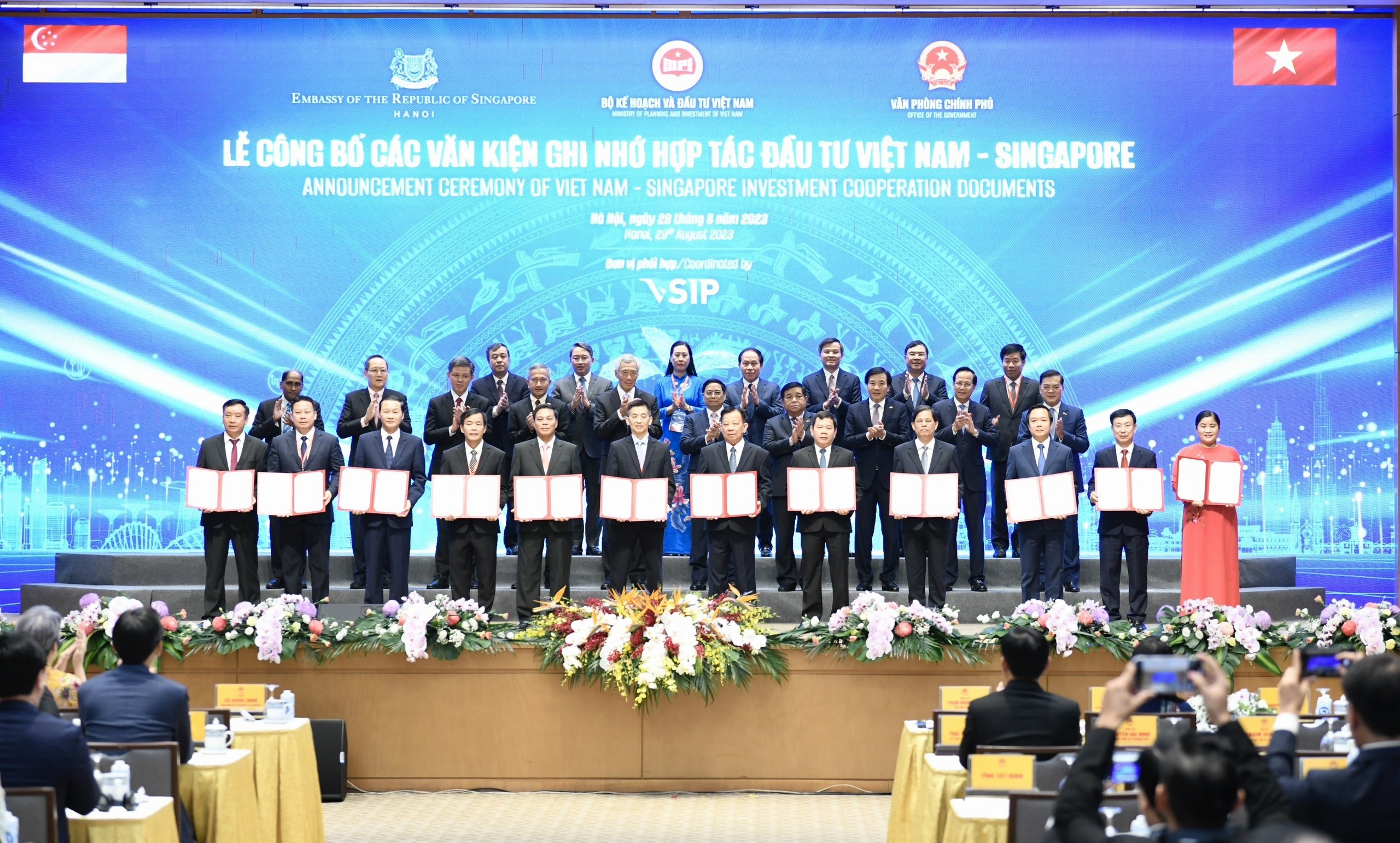 C&ocirc;ng bố c&aacute;c văn kiện ghi nhớ Hợp t&aacute;c Pg88vn Trang Chủ Chính Thức Việt Nam &ndash; Singapore. Ảnh: Tri Phong.