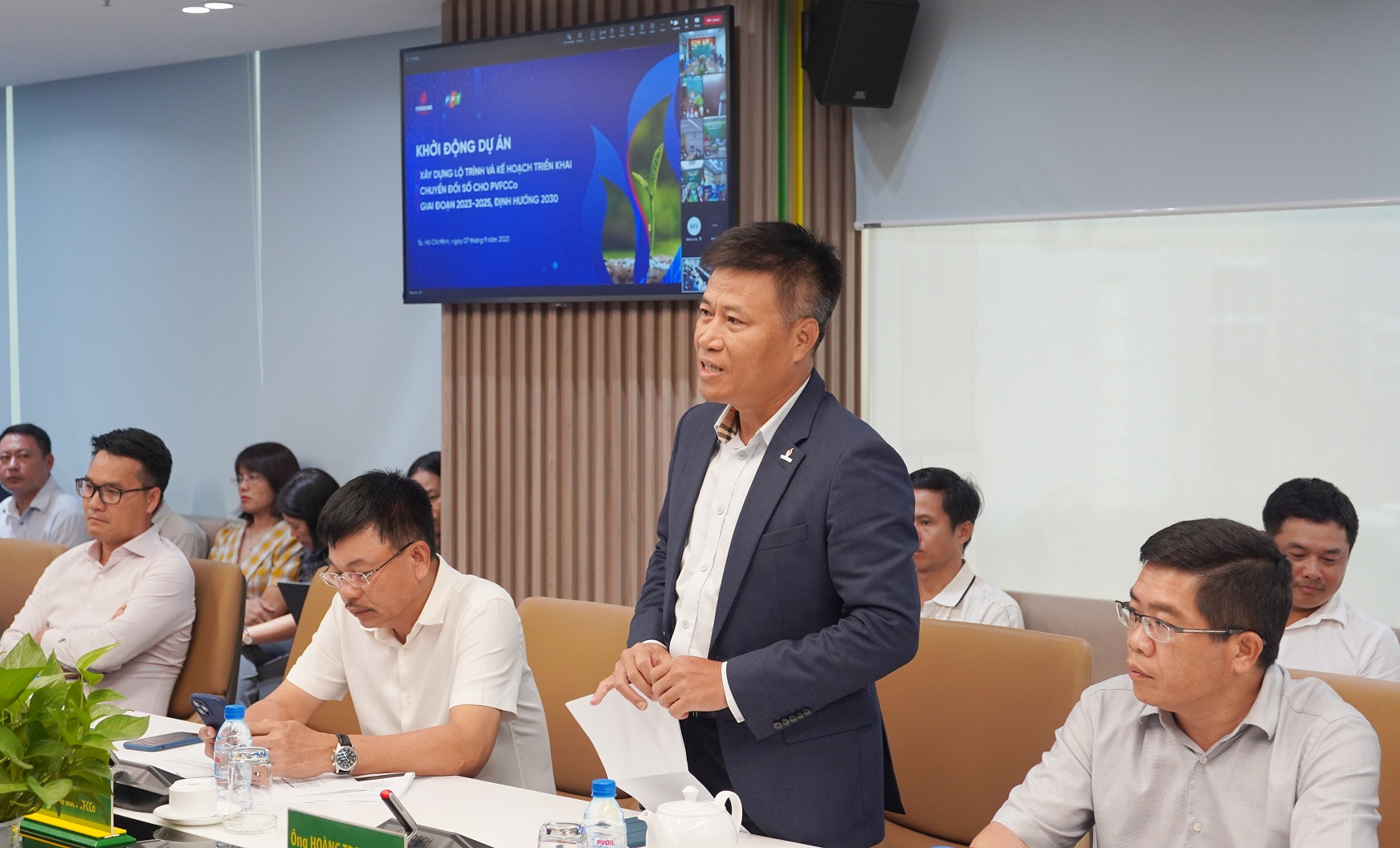 &Ocirc;ng Ho&agrave;ng Trọng Dũng, Chủ tịch HĐQT PVFCCo đặt ra c&aacute;c y&ecirc;u cầu cho Ban triển khai dự &aacute;n.