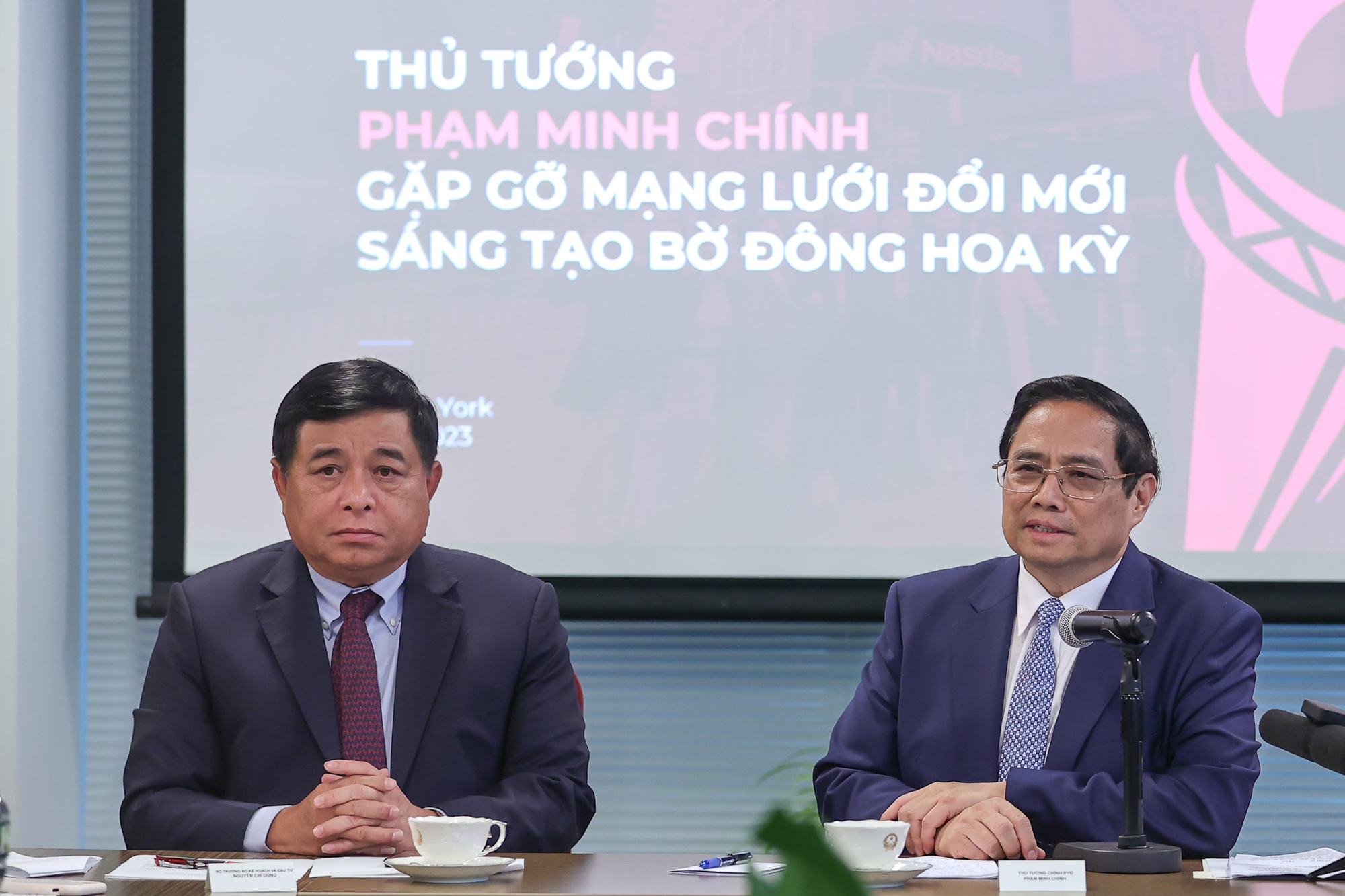 Thủ tướng Phạm Minh Chính khẳng định Đảng, Nhà nước luôn ủng hộ, tạo thuận lợi cho các hoạt động đổi mới sáng tạo, tiếp tục hoàn thiện thể chế, cơ chế, chính sách cho đổi mới sáng tạo. Ảnh: VGP.