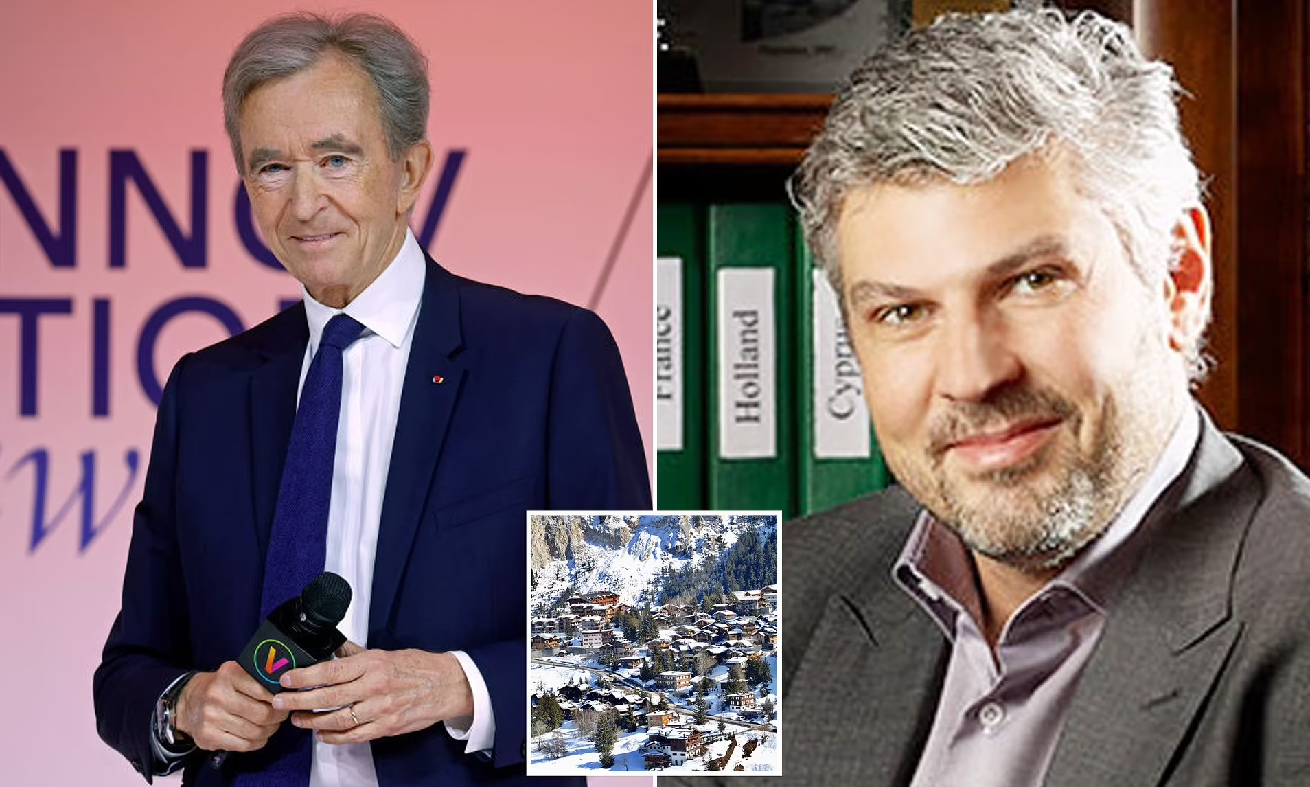 Tỷ ph&uacute; Bernard Arnault v&agrave; t&agrave;i phiệt người Nga Nikolai Sarkisov.