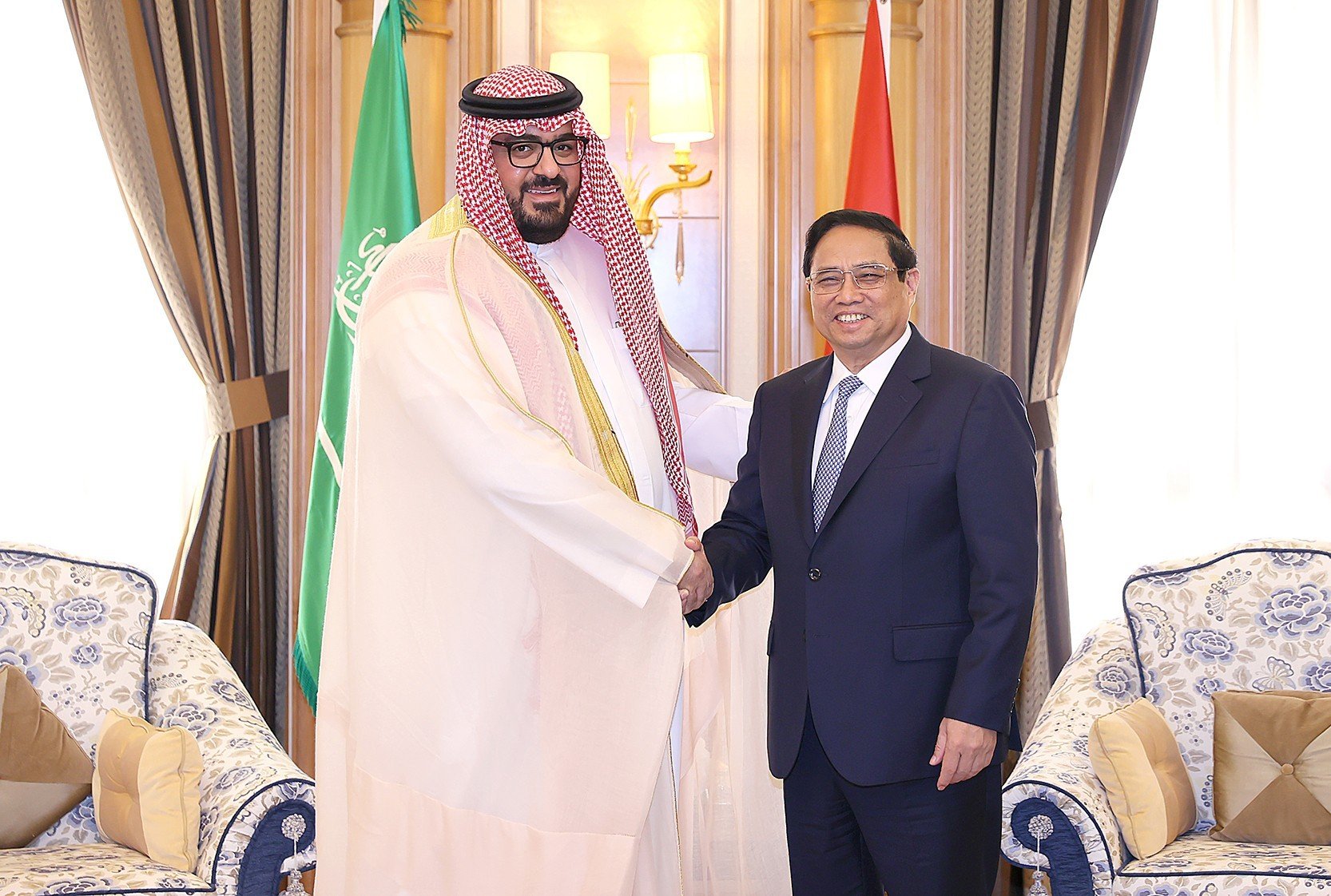 Thủ tướng Phạm Minh Ch&iacute;nh tiếp Bộ trưởng Link Trang Chủ PG88.Com Mới #2026 v&agrave; Kế hoạch Saudi Arabia Faisal bin Fadhil Al-Ibrahim. Ảnh: VGP.
