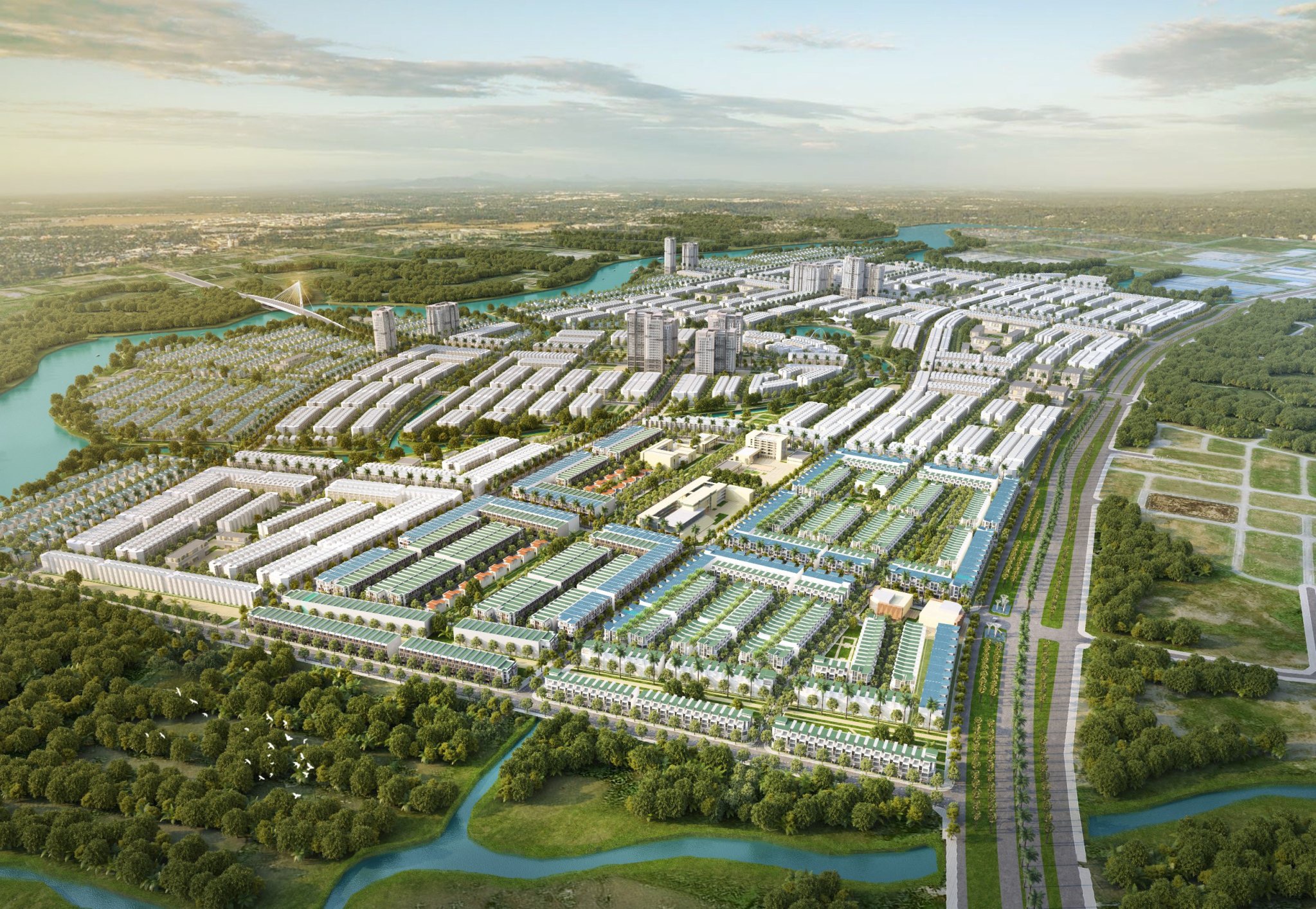 Phối cảnh tổng thể dự &aacute;n T&T Millennia tại Long An với quy m&ocirc; 267ha.