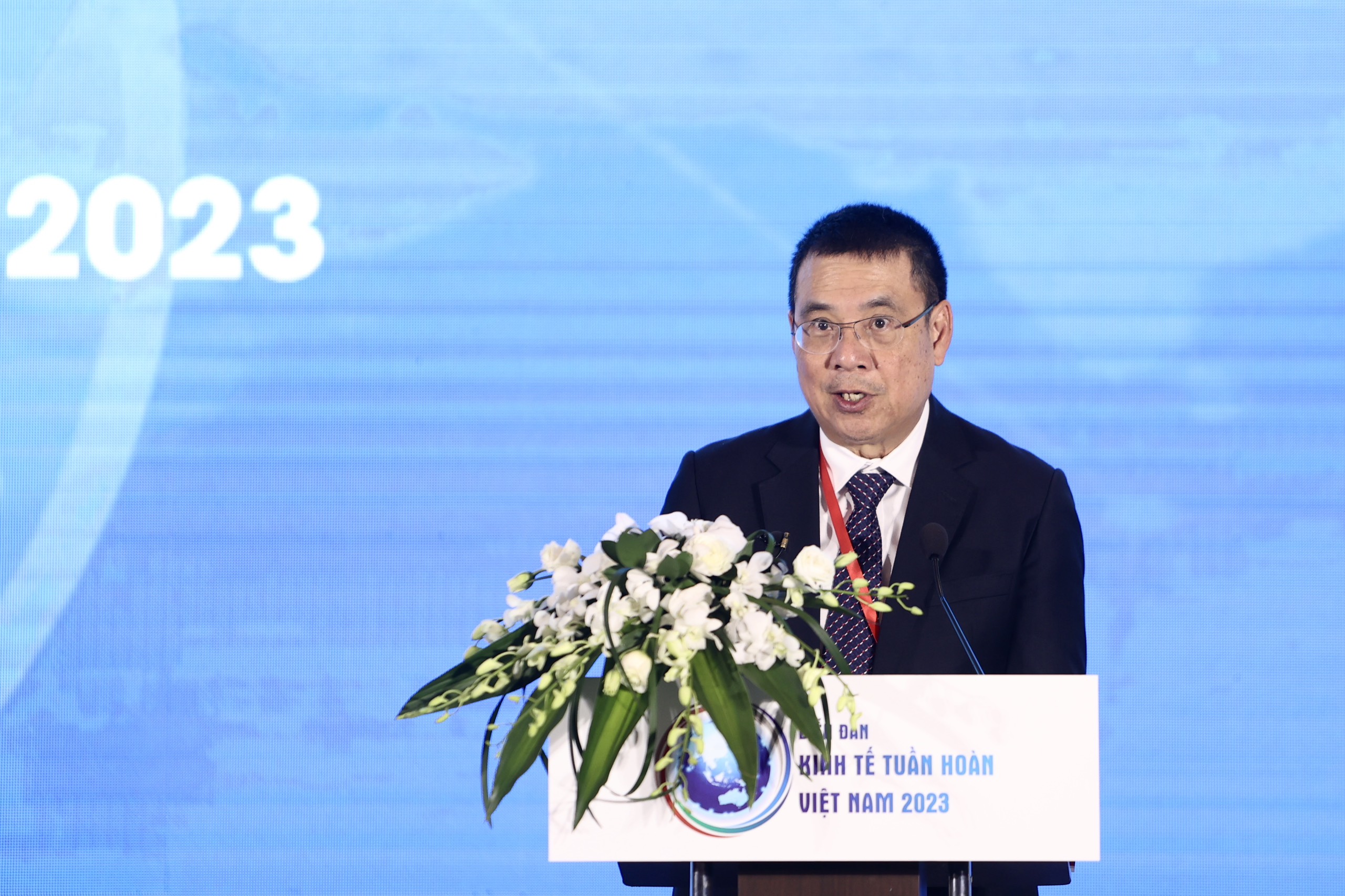 Ông Roongrote Rangsiyopash, Chủ tịch kiêm Giám đốc điều hành Tập đoàn SCG, phát biểu tại diễn đàn PG88 ⭐ Link trang chủ số 1 nhà cái PG88 com casino slot tuần hoàn 2023. Ảnh: Việt Dũng.