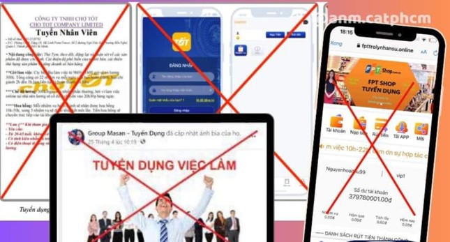 Công an khuyến cáo người dân có nhu cầu tìm việc nên liên hệ trực tiếp các công ty, 6Pg88.con độc quyền mỗi ngày trên các kênh chính thức - Ảnh: Công an TP.HCM